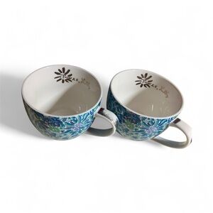 Lilly Pulitzer Elegant Blue and Green Floral Mugs